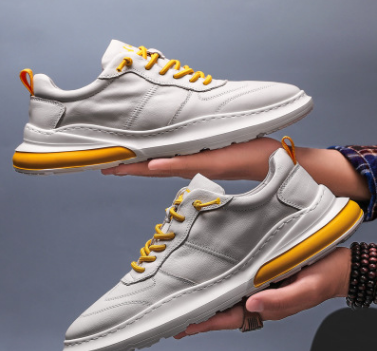 Moda Hombres Zapatillas de Cuero Aire Zapatos Tide Suela de Goma