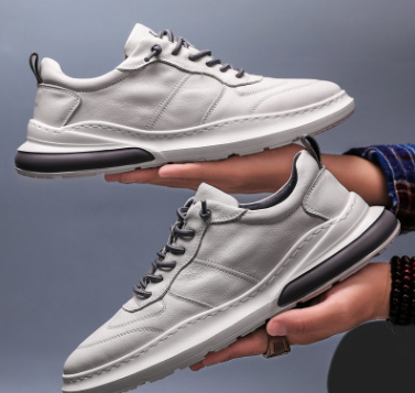 Moda Hombres Zapatillas de Cuero Aire Zapatos Tide Suela de Goma