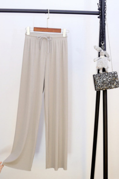 Hielo seda pantalones de pierna ancha mujeres