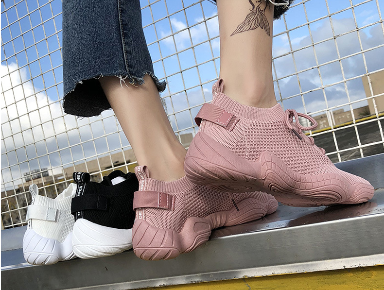 transpirable color sólido elástico con cordones cómodas zapatillas