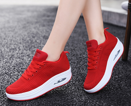 Zapatos de mujer otoño verano fly-weaving transpirable running - MXbueno