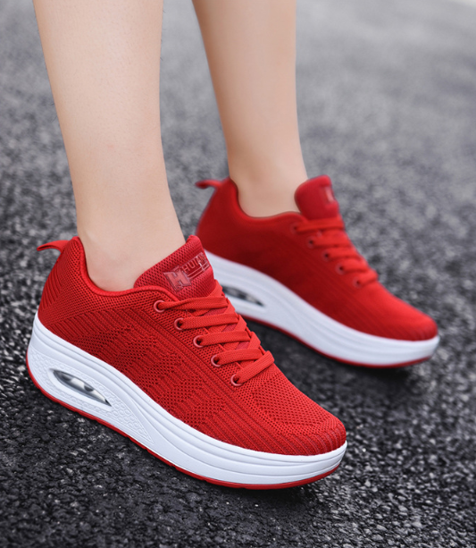 Zapatos de mujer otoño verano fly-weaving transpirable running - MXbueno