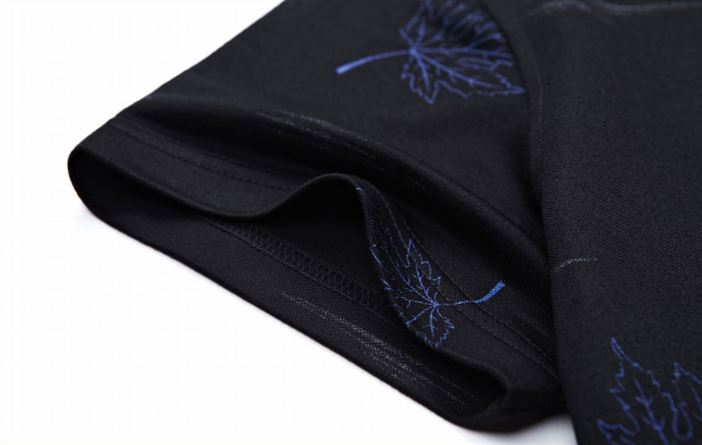Camiseta POLO de negocios de manga corta con estampado de hoja de arce para hombre - MXbueno