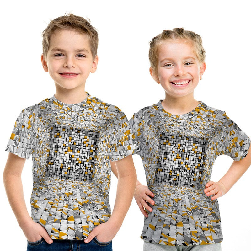 Camiseta de manga corta con estampado divertido 3D Street Chic chic de Active Boys para niños