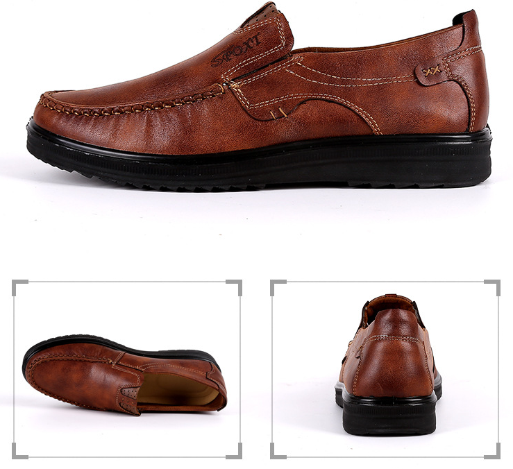 Zapatos casuales de color retro con suela blanda de talla grande para hombres - MXbueno