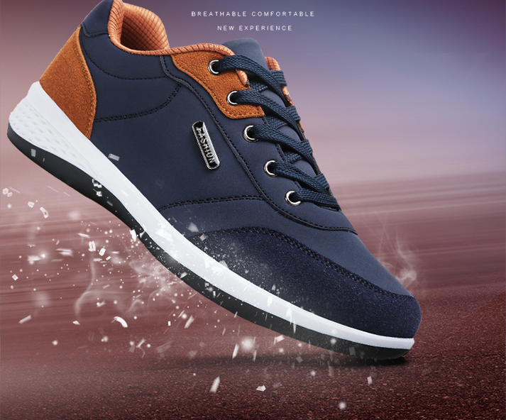 Zapatillas deportivas informales antideslizantes de cuero para hombre - MXbueno