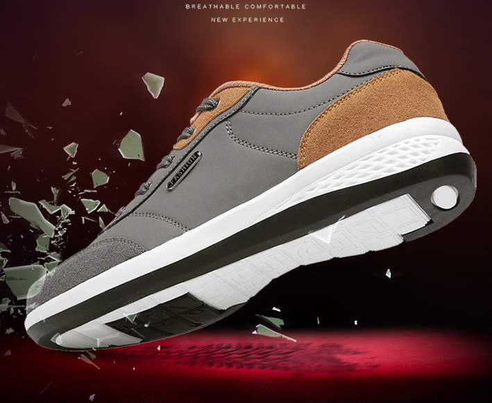 Zapatillas deportivas informales antideslizantes de cuero para hombre - MXbueno