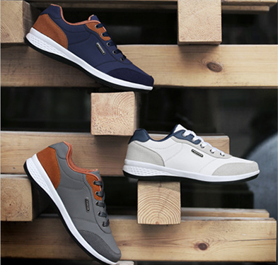 Zapatillas deportivas informales antideslizantes de cuero para hombre - MXbueno