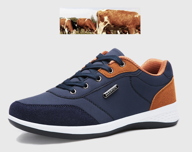 Zapatillas deportivas informales antideslizantes de cuero para hombre - MXbueno