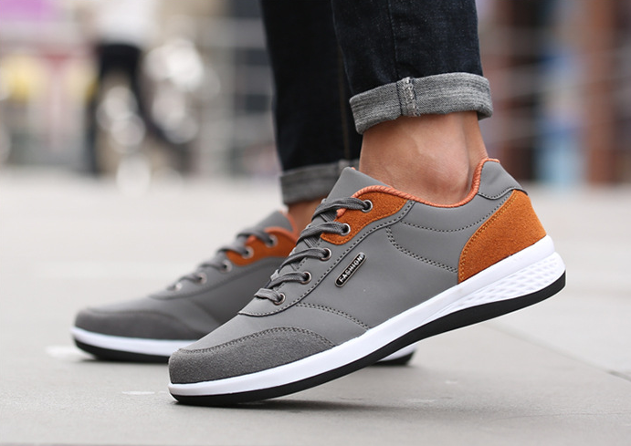 Zapatillas deportivas informales antideslizantes de cuero para hombre - MXbueno
