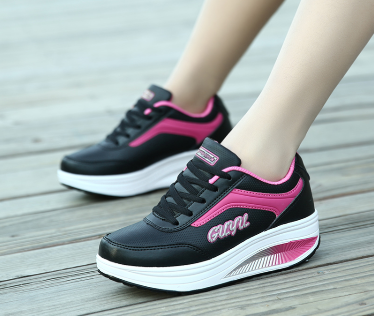 Casual Color Matching Running Platform Lace Up Zapatos Deportivos - MXbueno