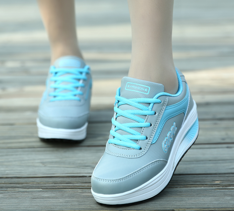Casual Color Matching Running Platform Lace Up Zapatos Deportivos - MXbueno