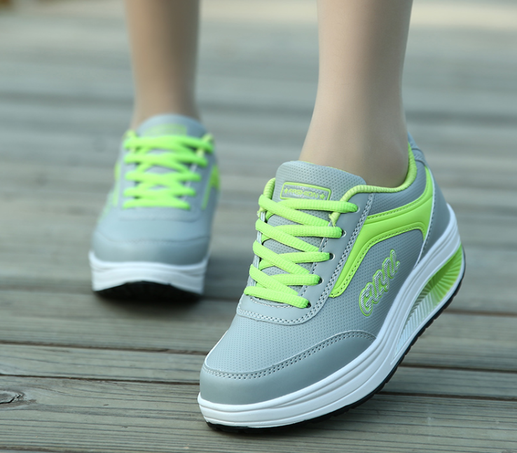 Casual Color Matching Running Platform Lace Up Zapatos Deportivos - MXbueno