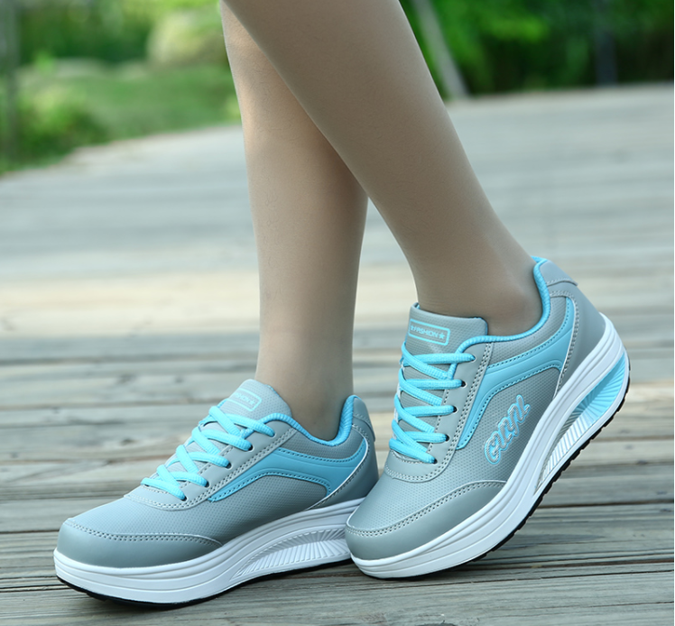 Casual Color Matching Running Platform Lace Up Zapatos Deportivos - MXbueno
