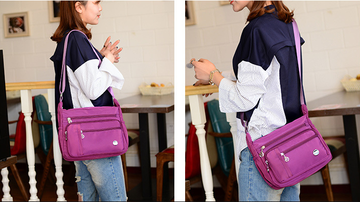 Bolso bandolera deportivo ligero impermeable de nylón para mujeres - MXbueno