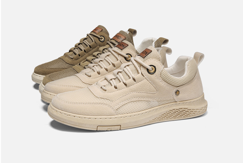 Zapatos casuales transpirables antideslizantes de empalme de tela PU para hombres - MXbueno