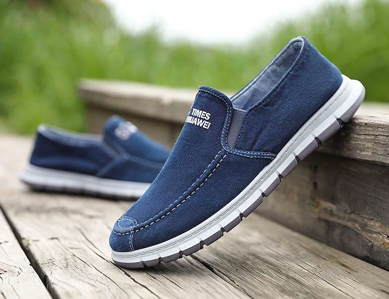 Hombre Comfy Soft Sole Casaul Zapatos de lona transpirables sin cordones - MXbueno