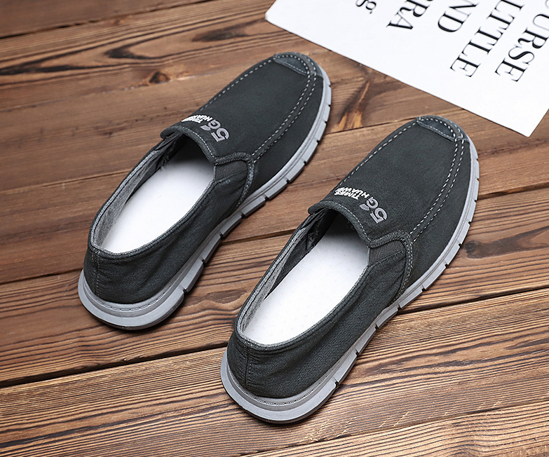 Hombre Comfy Soft Sole Casaul Zapatos de lona transpirables sin cordones - MXbueno