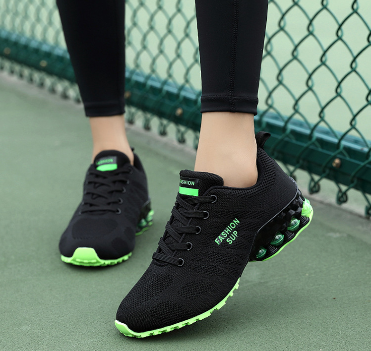 Mujer Zapatillas de deporte gruesas con cordones transpirables huecos cómodos - MXbueno