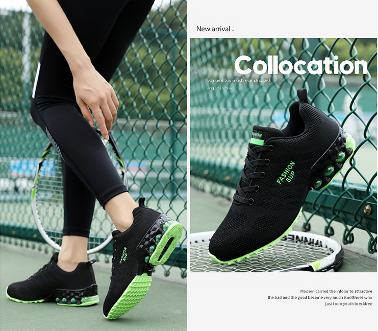 Mujer Zapatillas de deporte gruesas con cordones transpirables huecos cómodos - MXbueno