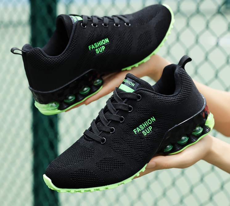 Mujer Zapatillas de deporte gruesas con cordones transpirables huecos cómodos - MXbueno