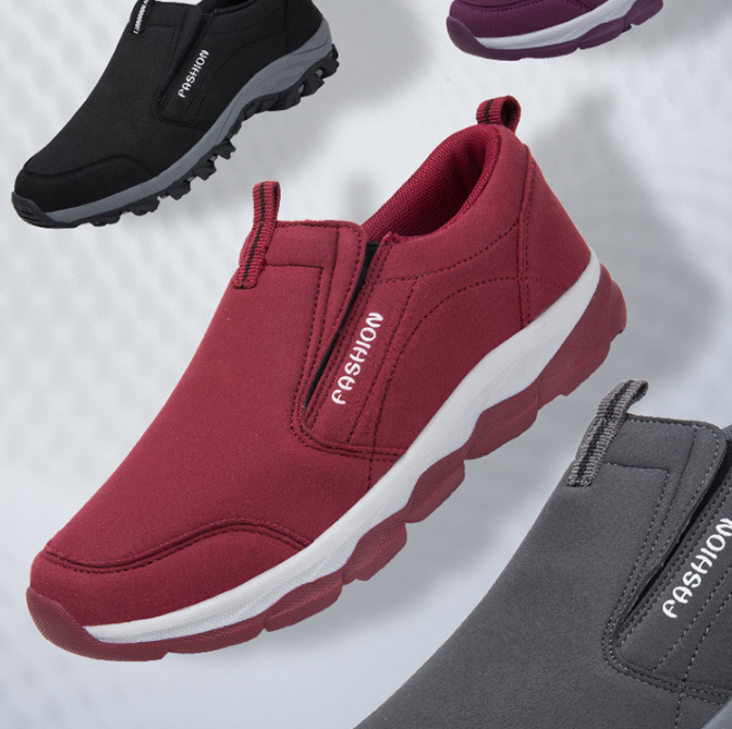 Zapatos de senderismo para caminar antideslizantes de cuero de microfibra para mujer - MXbueno