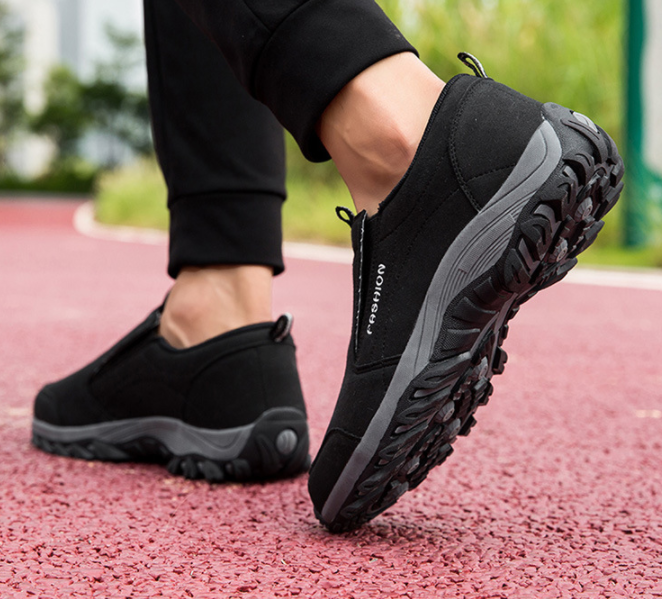 Zapatos de senderismo para caminar antideslizantes de cuero de microfibra para mujer - MXbueno