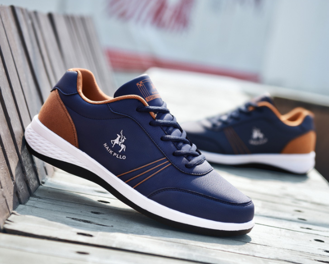 Los hombres de cuero de la PU ata para arriba los zapatos ocasionales resistentes al desgaste - MXbueno