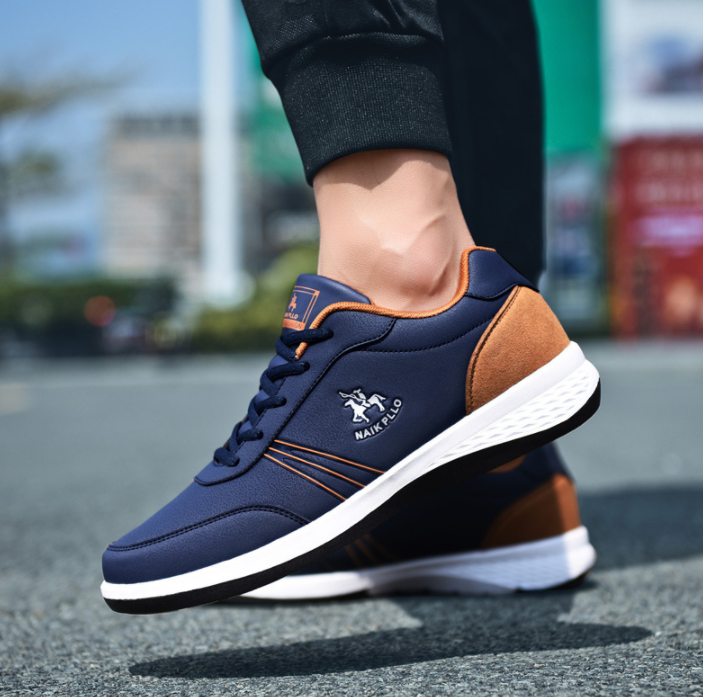 Los hombres de cuero de la PU ata para arriba los zapatos ocasionales resistentes al desgaste - MXbueno