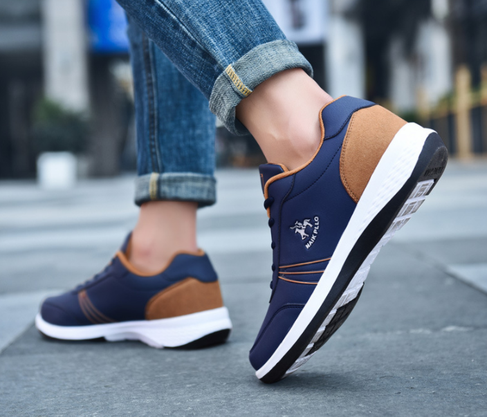 Los hombres de cuero de la PU ata para arriba los zapatos ocasionales resistentes al desgaste - MXbueno