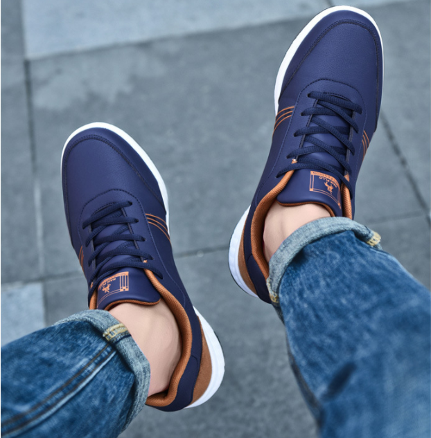 Los hombres de cuero de la PU ata para arriba los zapatos ocasionales resistentes al desgaste - MXbueno