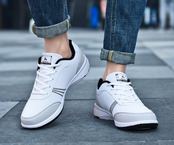 Los hombres de cuero de la PU ata para arriba los zapatos ocasionales resistentes al desgaste - MXbueno