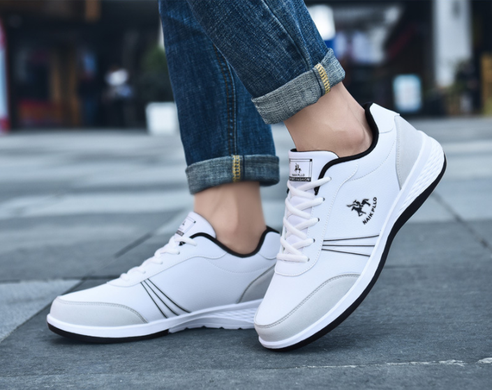 Los hombres de cuero de la PU ata para arriba los zapatos ocasionales resistentes al desgaste - MXbueno