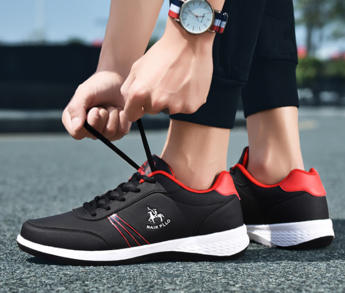 Los hombres de cuero de la PU ata para arriba los zapatos ocasionales resistentes al desgaste - MXbueno