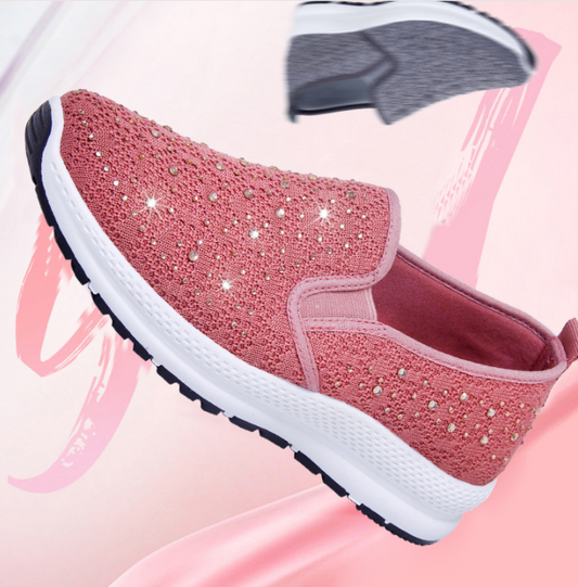 Mujer Tejido de punto transpirable casual Soft Zapatillas deportivas de suela plana para caminar - MXbueno