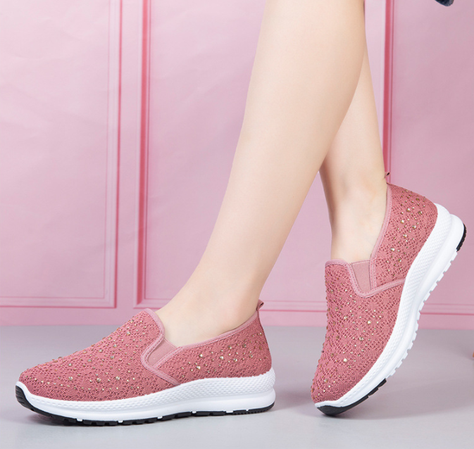 Mujer Tejido de punto transpirable casual Soft Zapatillas deportivas de suela plana para caminar - MXbueno