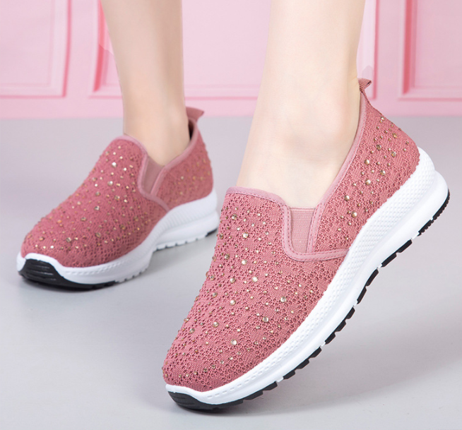 Mujer Tejido de punto transpirable casual Soft Zapatillas deportivas de suela plana para caminar - MXbueno