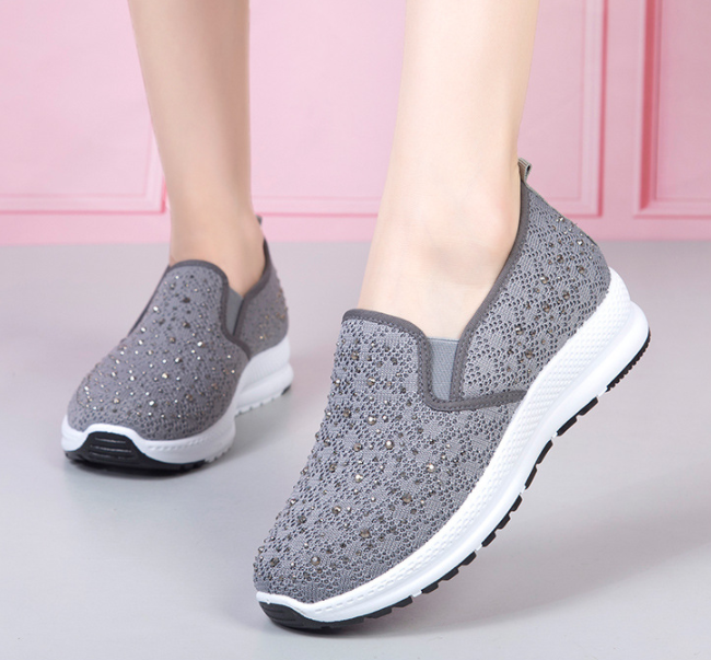 Mujer Tejido de punto transpirable casual Soft Zapatillas deportivas de suela plana para caminar - MXbueno
