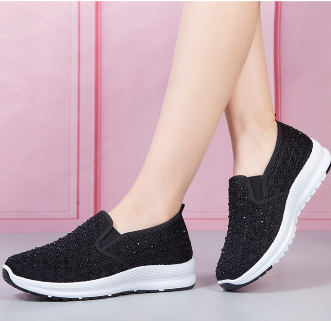 Mujer Tejido de punto transpirable casual Soft Zapatillas deportivas de suela plana para caminar - MXbueno