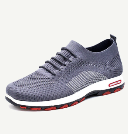 Zapatillas deportivas informales con cordones transpirables y cómodas de tejido para hombre - MXbueno