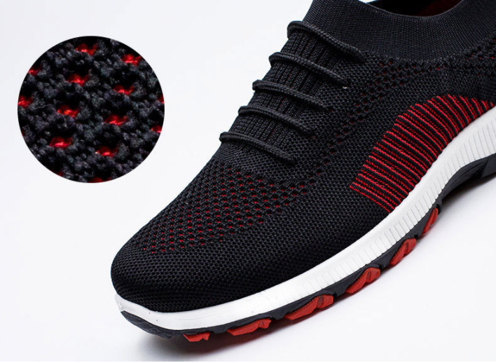 Zapatillas deportivas informales con cordones transpirables y cómodas de tejido para hombre - MXbueno