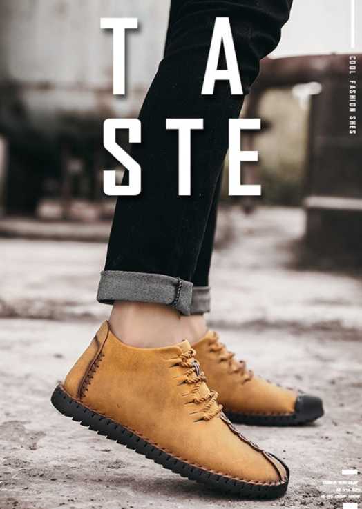 Hombre y mujer Piel cosida a mano Antideslizante Soft Suela Cálida Casual Botas - MXbueno