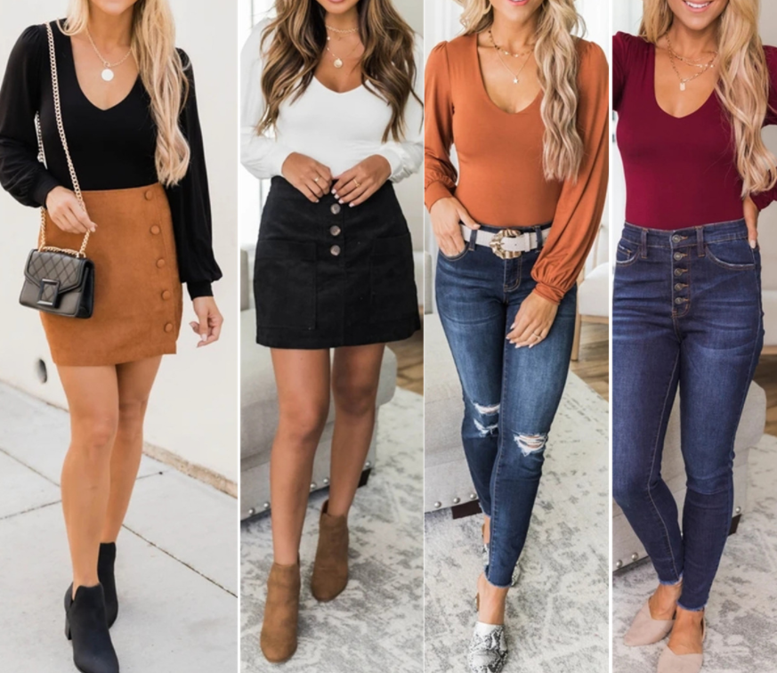 Otoño E Invierno, Cuello En V, Manga Larga, Camisa De Fondo, Top De Una Pieza