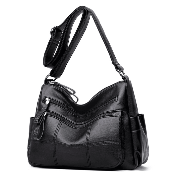 Bolso De Piel Suave Multibolsillos
