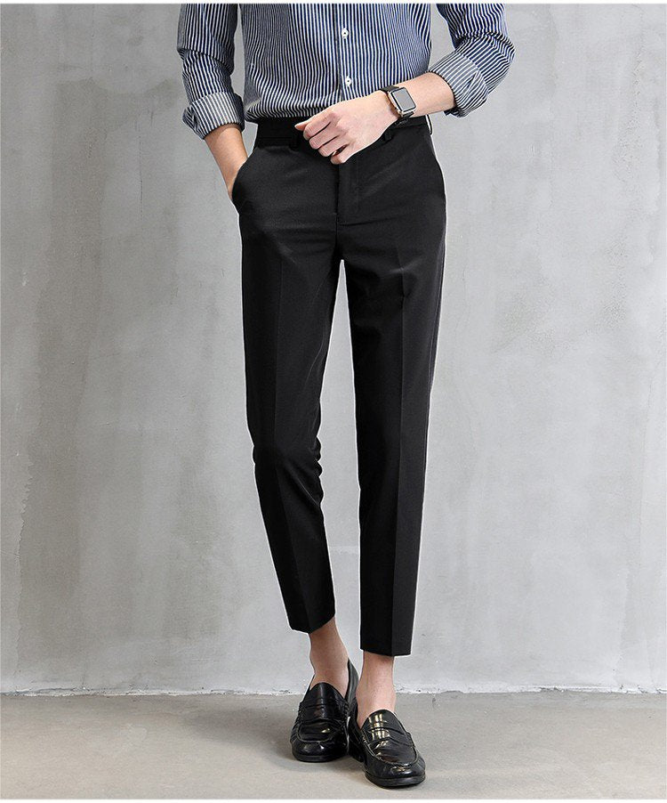 Pantalones De Traje De Pies Pequeños Pantalones Casuales De Hombre
