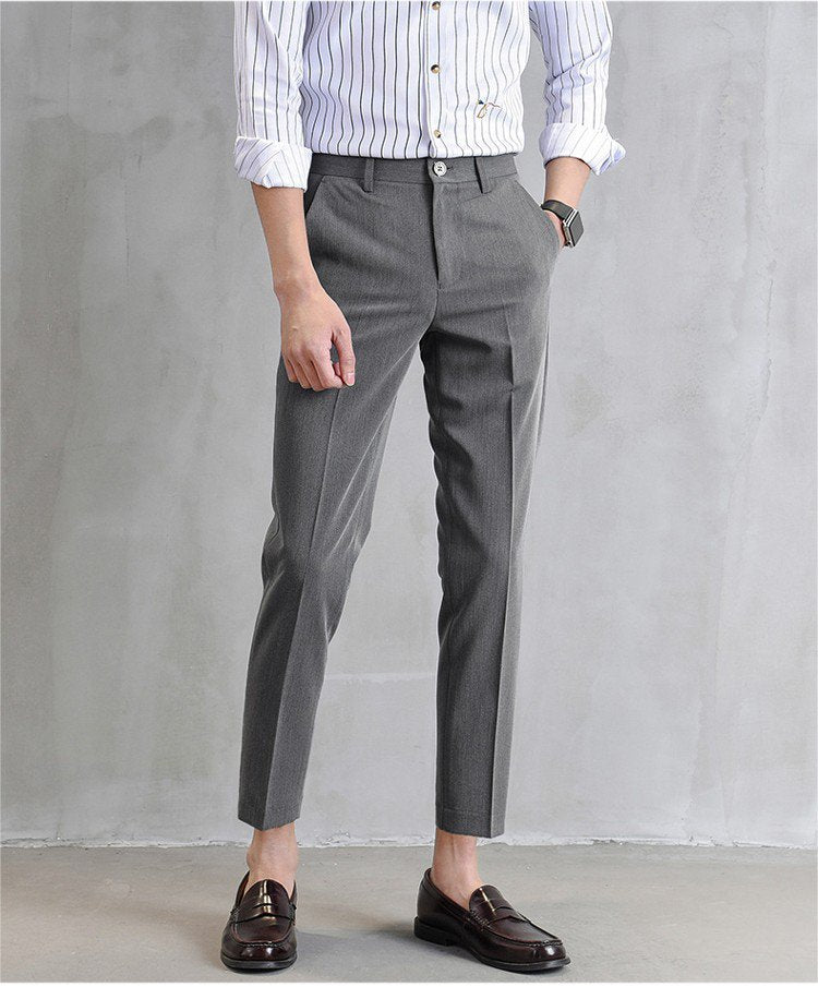 Pantalones De Traje De Pies Pequeños Pantalones Casuales De Hombre