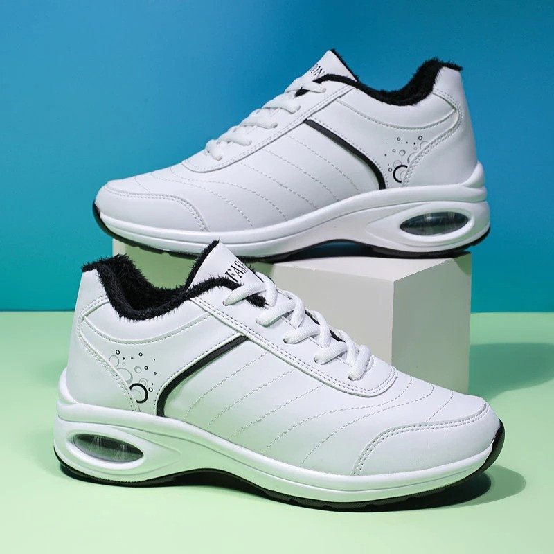 Zapatillas De Deporte De Moda Para Mujer, Cojín De Aire De Cuero, Zapatos Impermeables Para Caminar Al Aire Libre