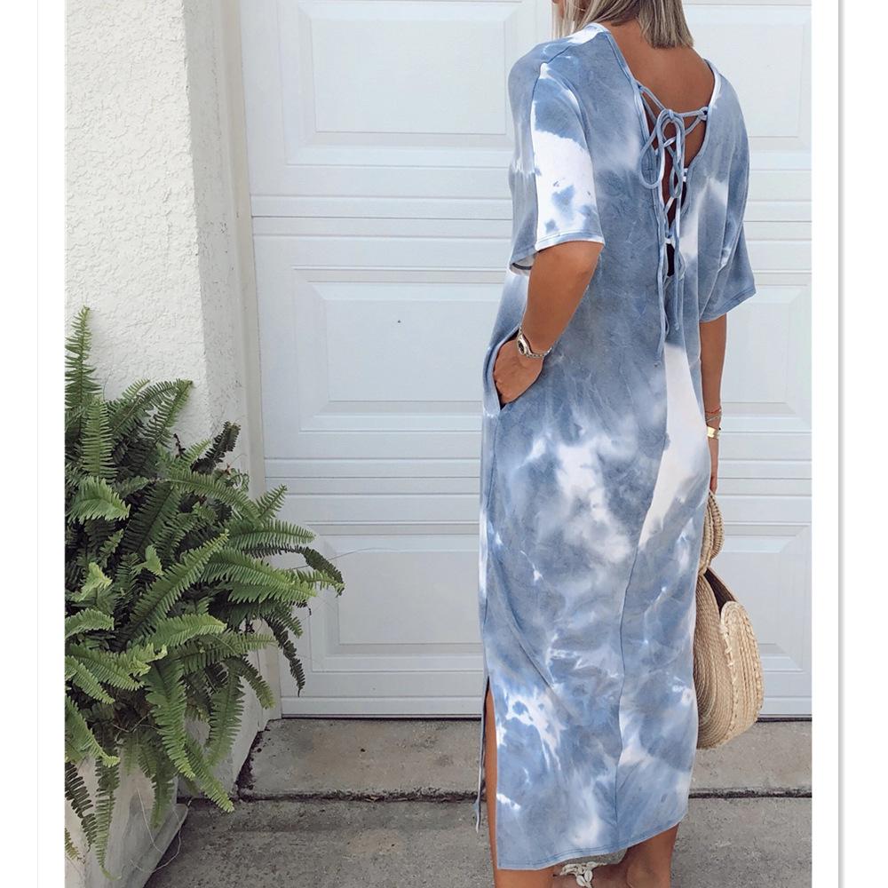 Vestido Delgado Sexy De Mujer Estampado Y Teñido