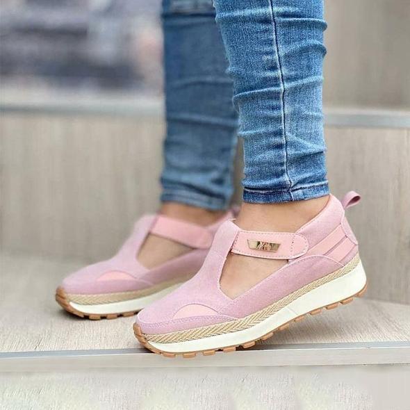 Sandalias De Verano Con Hebilla Redonda Y Talla Grande