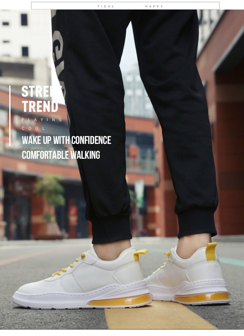 Moda Hombres Zapatillas de Cuero Aire Zapatos Tide Suela de Goma